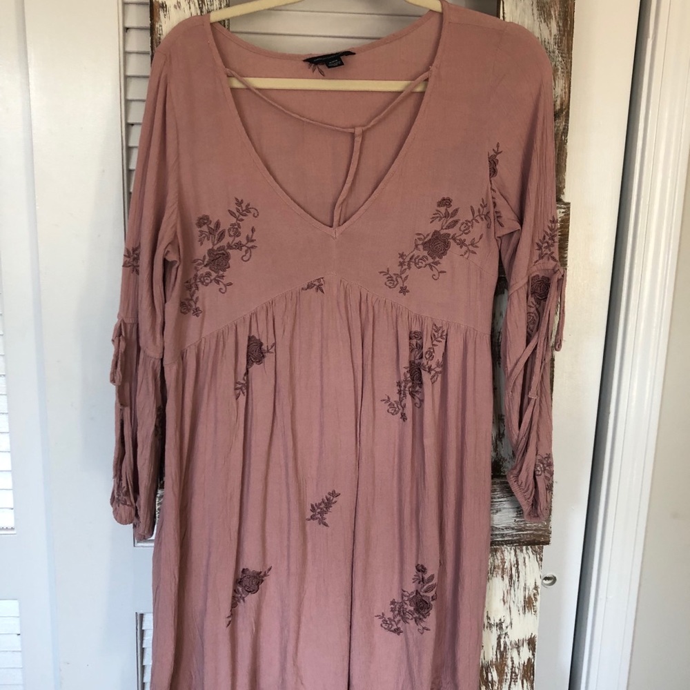 Pink dress with flowers